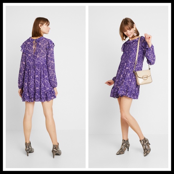 FREE PEOPLE BOHO FLOWY BABYDOLL MINI DRESS A2C - Picture 2 of 16